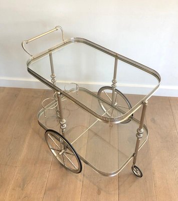 Neoclassical Style French Silver & Brass Trolley, 1940s-BA-926126