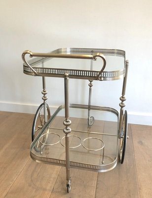 Neoclassical Style French Silver & Brass Trolley, 1940s-BA-926126