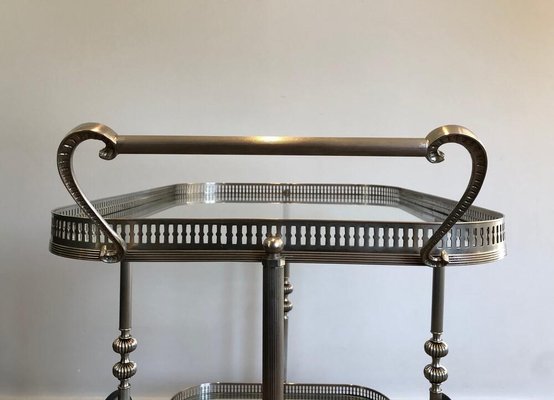 Neoclassical Style French Silver & Brass Trolley, 1940s-BA-926126