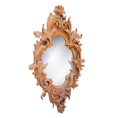 Neoclassical Style Gold Leaf & Hand Carved Wood Mirror with Acanthus Leaf Decoration, 1970s-UZ-979845