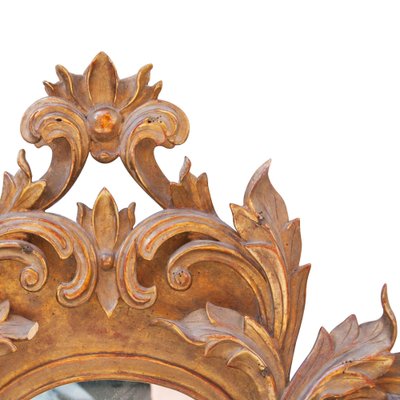 Neoclassical Style Gold Leaf & Hand Carved Wood Mirror with Acanthus Leaf Decoration, 1970s-UZ-979845