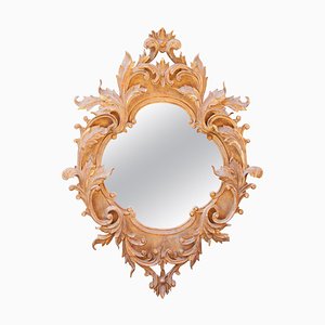 Neoclassical Style Gold Leaf & Hand Carved Wood Mirror with Acanthus Leaf Decoration, 1970s-UZ-979845