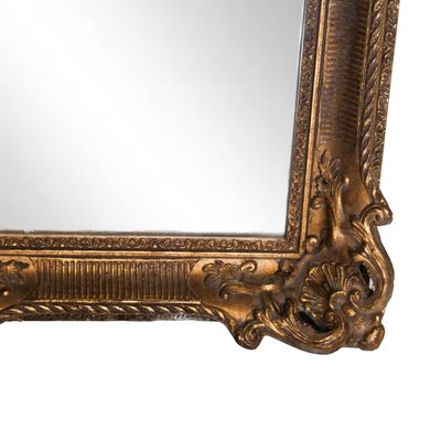 Neoclassical Style Hand Carved Wooden Mirror in Gold Foil, 1970s-UZ-992378