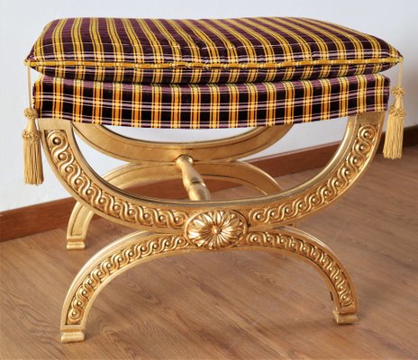 Neoclassical Style Pouf in Hand Carved Wood-IYX-1288992