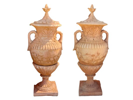 Neoclassical Style Urns or Vases in Terracotta, Set of 2-TCS-1330709