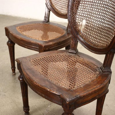 Neoclassical Walnut Chairs, Italy, 18th Century, Set of 2-VMM-1232238