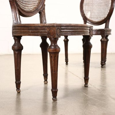 Neoclassical Walnut Chairs, Italy, 18th Century, Set of 2-VMM-1232238