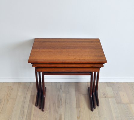 Nesting Tables in Solid Teak, Denmark, 1960s, Set of 3-HPQ-1286766