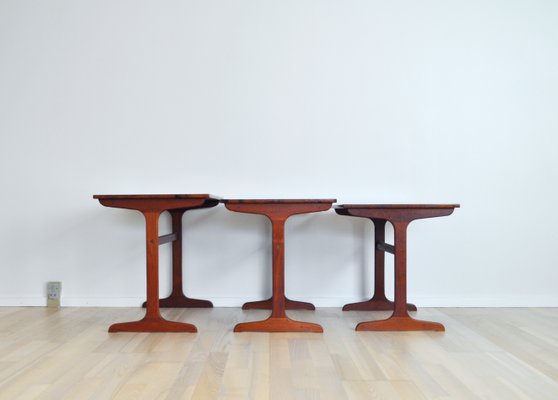 Nesting Tables in Solid Teak, Denmark, 1960s, Set of 3-HPQ-1286766