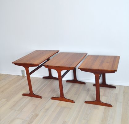 Nesting Tables in Solid Teak, Denmark, 1960s, Set of 3-HPQ-1286766