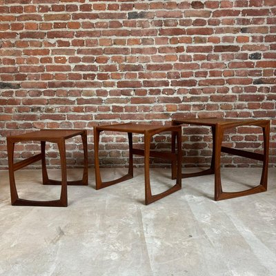 Nesting Tables in Teak, 1960s, Set of 3-YZQ-2042244