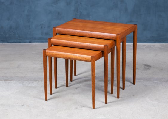 Nesting Tables in Teak, Denmark, 1960s, Set of 3-ZGQ-994941