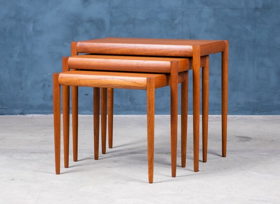 Nesting Tables in Teak, Denmark, 1960s, Set of 3-ZGQ-994941