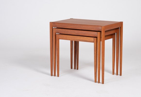 Nesting Tables in Teak, Denmark, 1960s, Set of 3-ZGQ-1289936