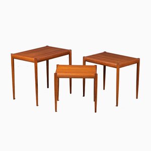 Nesting Tables in Teak, Denmark, 1960s, Set of 3-ZGQ-994941