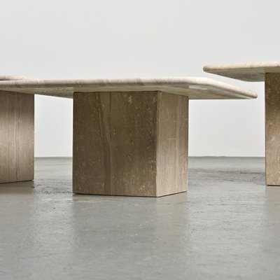 Nesting Travertine Tables, Italy, 1970, Set of 3-GJR-2023777