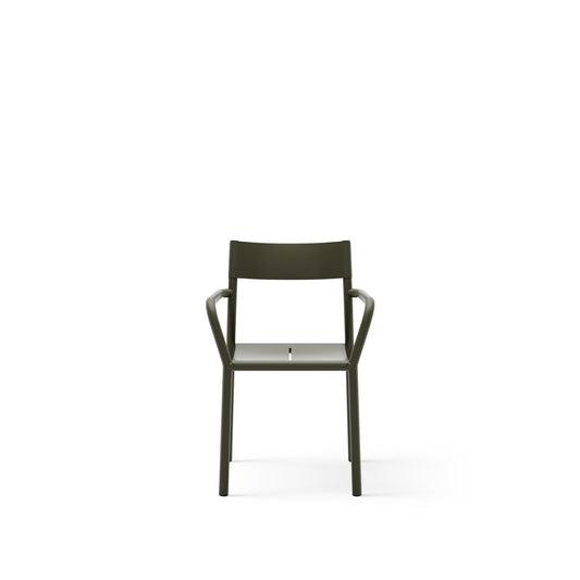 May Outdoor Chair with Armrests by NEW WORKS #Dark Green