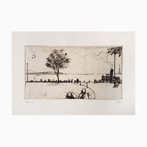 New York, Battery Park - Original Etching by J.E. Laboureur - 1907 1907-ZCI-756185