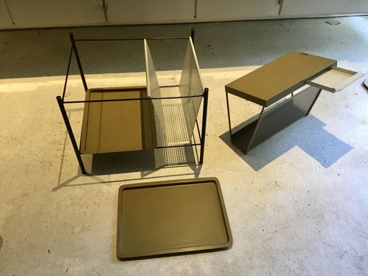 Newspaper Rack & Tray by Tjerk Reijenga for Pilastro, 1960s, Set of 2-SU-683919