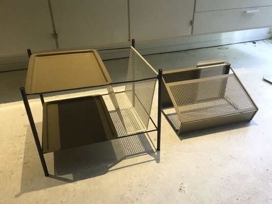 Newspaper Rack & Tray by Tjerk Reijenga for Pilastro, 1960s, Set of 2-SU-683919