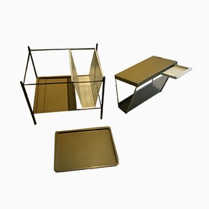 Newspaper Rack & Tray by Tjerk Reijenga for Pilastro, 1960s, Set of 2-SU-683919