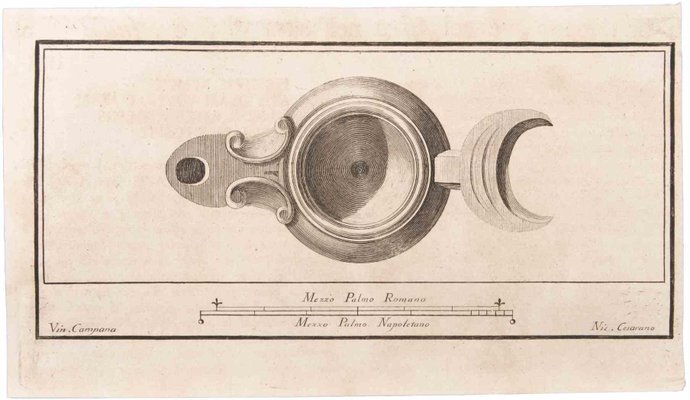 Niccolò Cesarano, Oil Light, Etching, 18th Century-ZCI-1760606