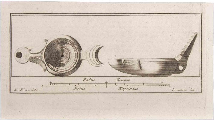 Niccolò Vanni, Oil Lamp, Etching, 18th Century-ZCI-1760624