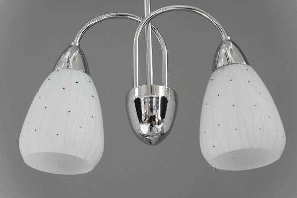 Nickel Pendant with Glass Shades, Vienna, 1950s-SPD-1010305