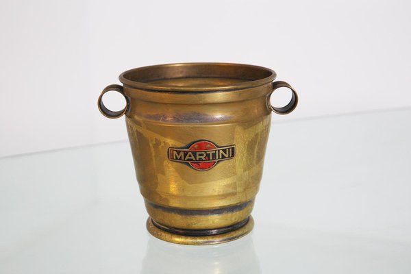 Nickel-Plated Brass Martini Ice Bucket with Original Logo-RCE-1099766