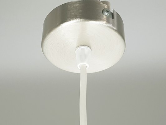 Nickel Plated Brass & White Methacrylate Pendant Lamp Mod. 21/5 by L. Bandini Buti for Kartell, 1960s-RD-2040978