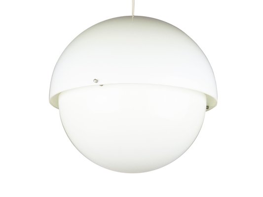 Nickel-Plated Brass & White Methacrylate Pendant Lamp Mod. 22/5 by L. Bandini Buti for Kartell, 1960s-RD-1764428