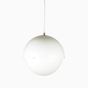 Nickel-Plated Brass & White Methacrylate Pendant Lamp Mod. 22/5 by L. Bandini Buti for Kartell, 1960s-RD-1764428