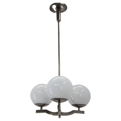 Nickel-Plated Functionalist Chandelier, 1930s-TZ-1308512