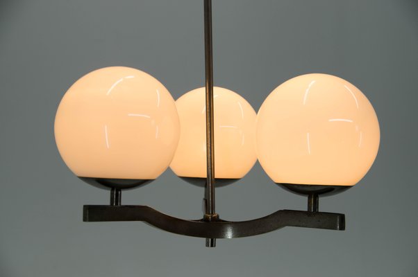 Nickel-Plated Functionalist Chandelier, 1930s-TZ-1308512