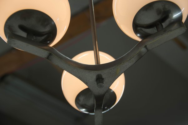 Nickel-Plated Functionalist Chandelier, 1930s-TZ-1308512