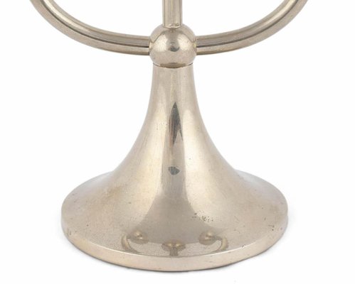 Nickel-Plated Metal Candleholder by Kallmeyer & Harjes, Gotha, Germany, 1930s-ZCI-752188