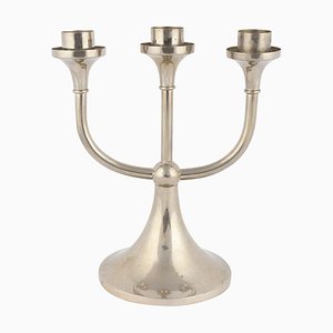 Nickel-Plated Metal Candleholder by Kallmeyer & Harjes, Gotha, Germany, 1930s-ZCI-752188