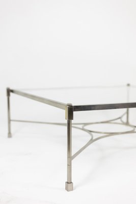 Nickel-Plated Steel & Glass Coffee Table, 1970s-CEJ-1210919