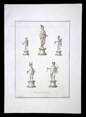 Nicola Fiorillo, Hermes, Ancient Roman Statue, Original Etching, 18th Century-ZCI-1379398