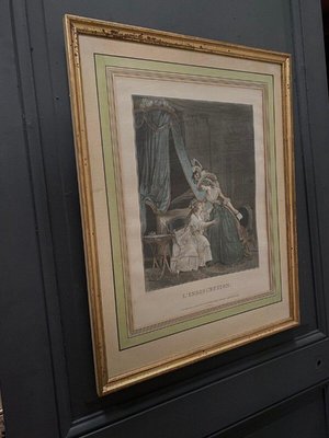 Nicolas Lavreince Janinet, Romantic Indiscretion, Engraving, Framed-QKG-1814060