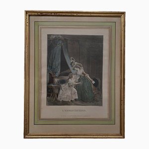 Nicolas Lavreince Janinet, Romantic Indiscretion, Engraving, Framed-QKG-1814060