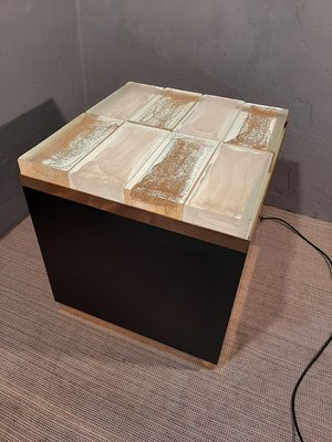 Nightstand / Coffee Table in Decorated Glass Bricks, 2000s-OHK-830304