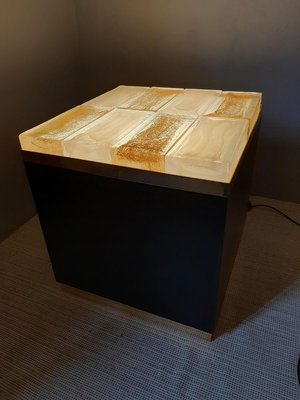 Nightstand / Coffee Table in Decorated Glass Bricks, 2000s-OHK-830304