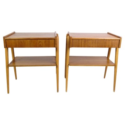 Nightstands in Teak by Ab Carlström & Co Furniture Factory, 1950s, Set of 2-UY-1813955