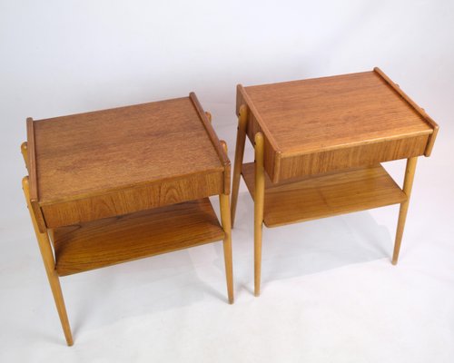 Nightstands in Teak by Ab Carlström & Co Furniture Factory, 1950s, Set of 2-UY-1813955