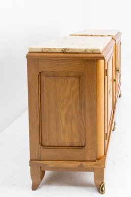 Nightstands or Bedside Cabinets in Oak with Marble Tops, France, 1960s, Set of 2-RIU-1142232