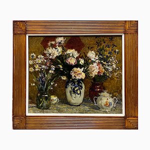 Nikolai Tolkounov, Fiori, Oil Painting, 1970s, Framed-QUE-1778255