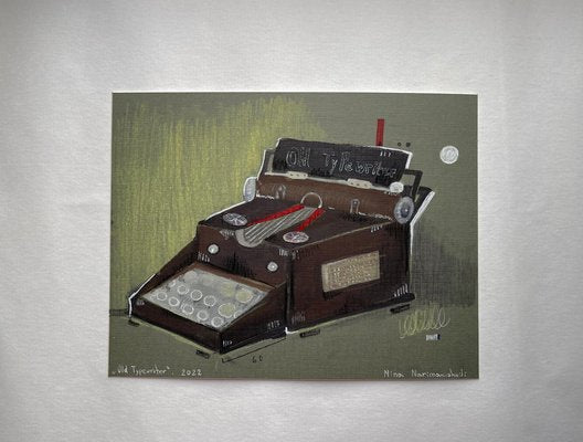 Nina Narimanishvili, Old Typewriter, 2022, Mixed Media on Cardboard-CHG-1333571