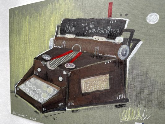 Nina Narimanishvili, Old Typewriter, 2022, Mixed Media on Cardboard-CHG-1333571