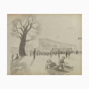 Norbert Meyre, The Park, Original Drawing, Mid-20th Century-ZCI-1304513